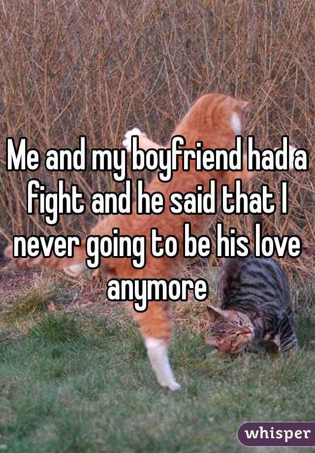 Me and my boyfriend had a fight and he said that I never going to be his love anymore 