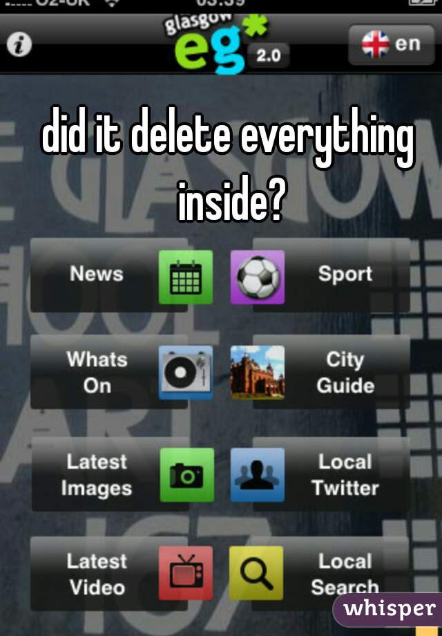 did it delete everything inside?
