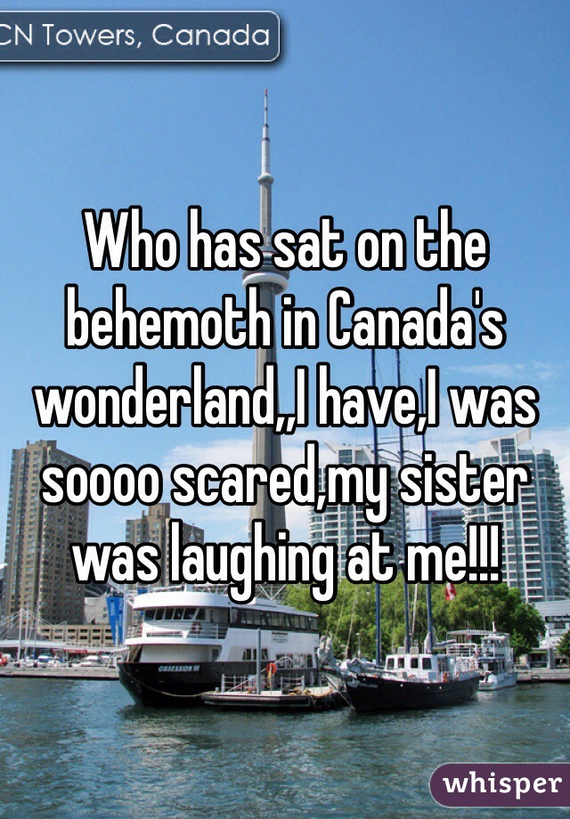 Who has sat on the behemoth in Canada's wonderland,,I have,I was soooo scared,my sister was laughing at me!!!
