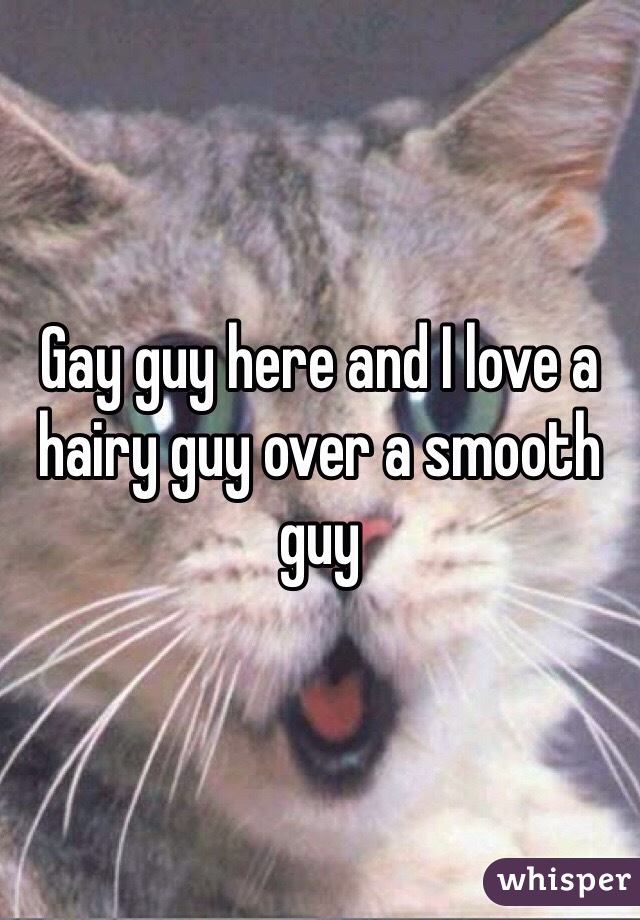 Gay guy here and I love a hairy guy over a smooth guy