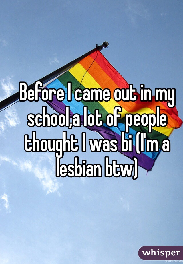 Before I came out in my school,a lot of people thought I was bi (I'm a lesbian btw) 