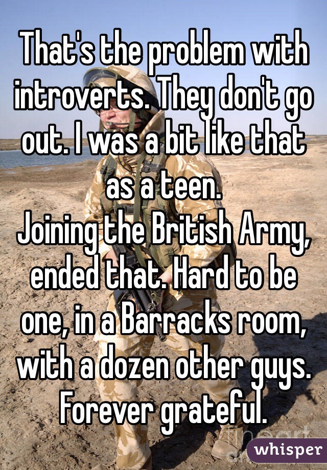 That's the problem with introverts. They don't go out. I was a bit like that as a teen. 
Joining the British Army, ended that. Hard to be one, in a Barracks room, with a dozen other guys. Forever grateful.
