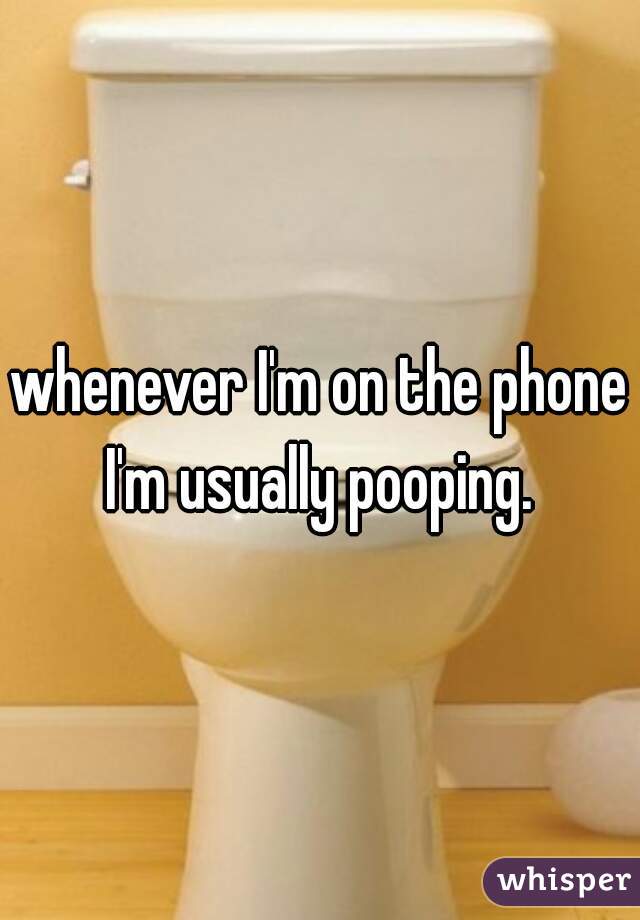 whenever I'm on the phone I'm usually pooping. 