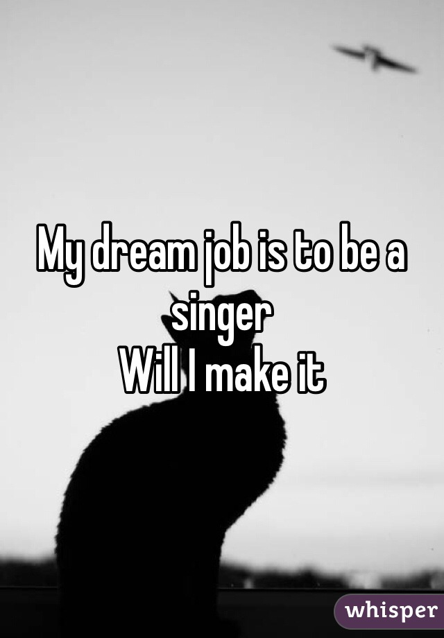 My dream job is to be a singer
Will I make it
