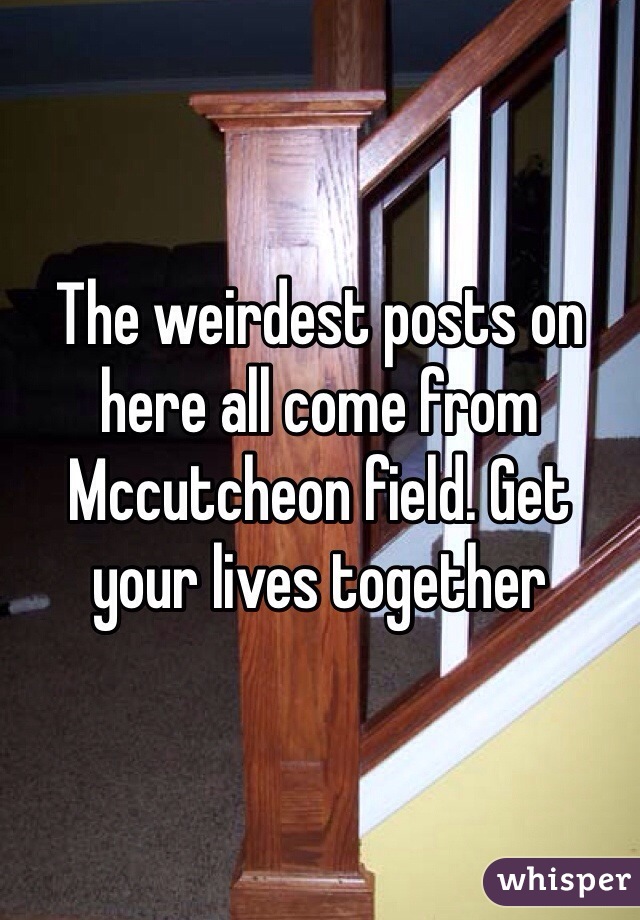 The weirdest posts on here all come from Mccutcheon field. Get your lives together 