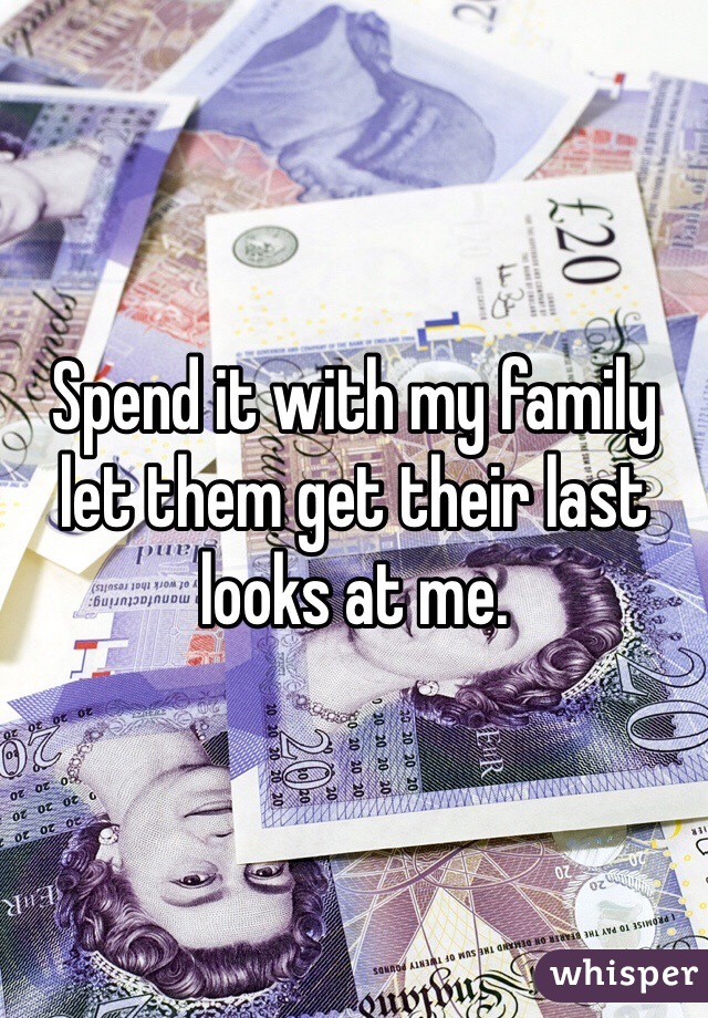 Spend it with my family let them get their last looks at me.