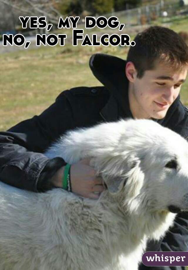 yes, my dog,
no, not Falcor. 