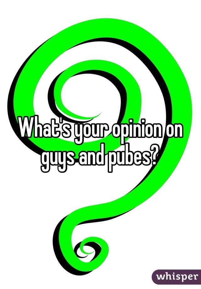 What's your opinion on guys and pubes? 