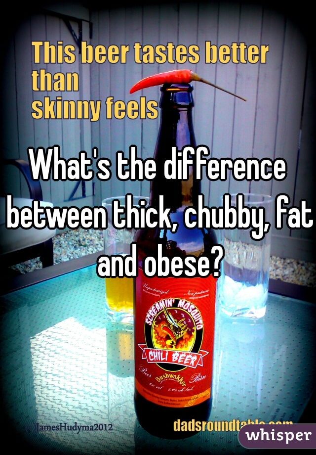 What's the difference between thick, chubby, fat and obese?