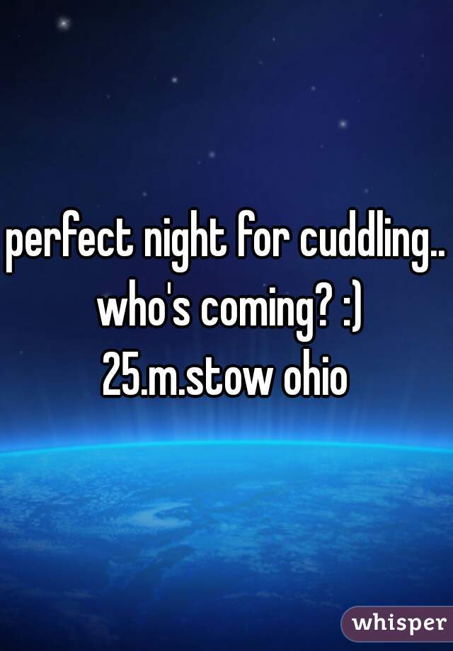 perfect night for cuddling.. who's coming? :)

25.m.stow ohio