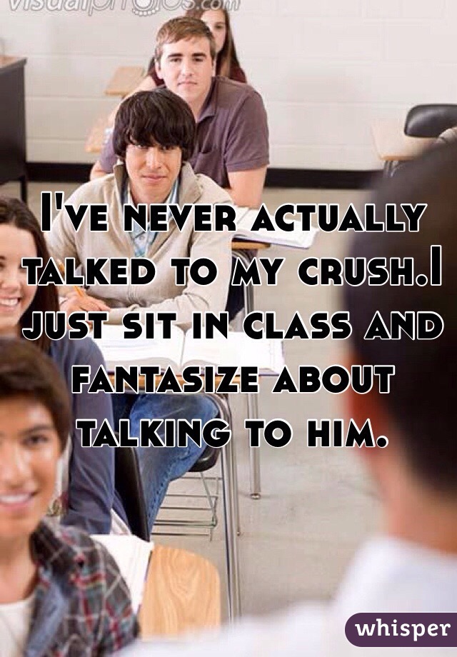 I've never actually talked to my crush.I just sit in class and fantasize about talking to him.