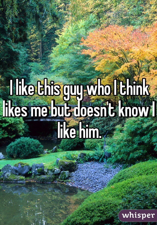 I like this guy who I think likes me but doesn't know I like him.