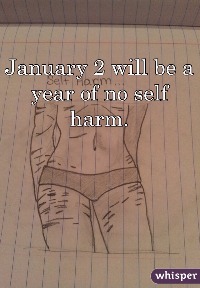 January 2 will be a year of no self harm.