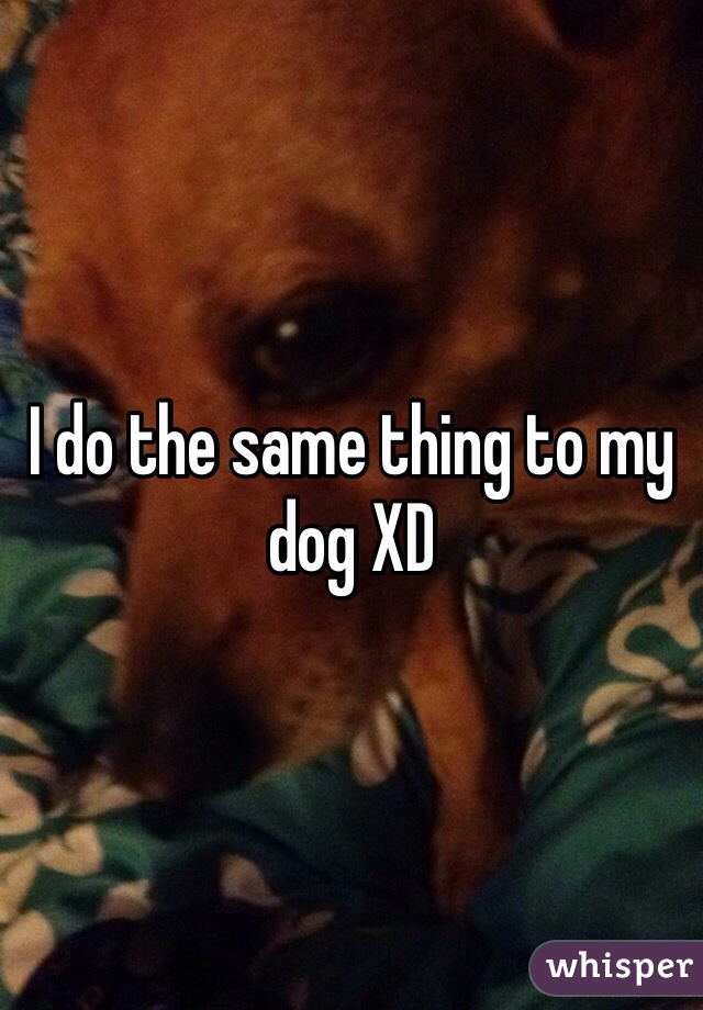I do the same thing to my dog XD