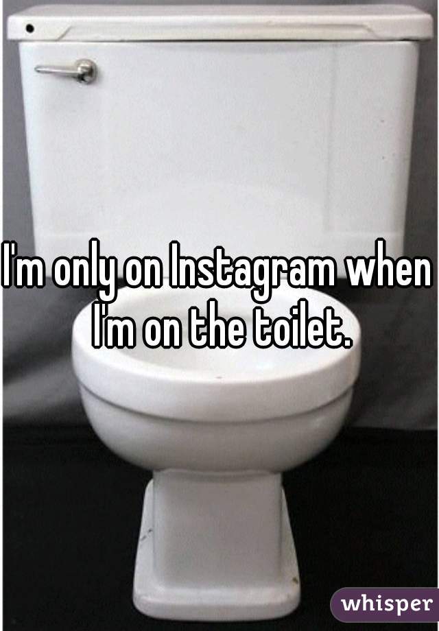 I'm only on Instagram when I'm on the toilet.