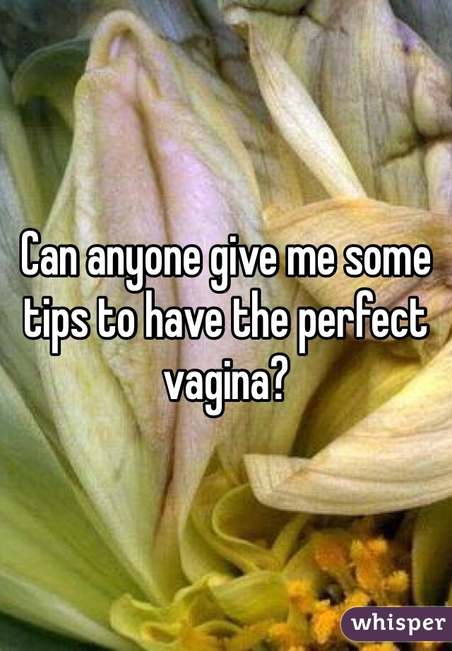 Can anyone give me some tips to have the perfect vagina?