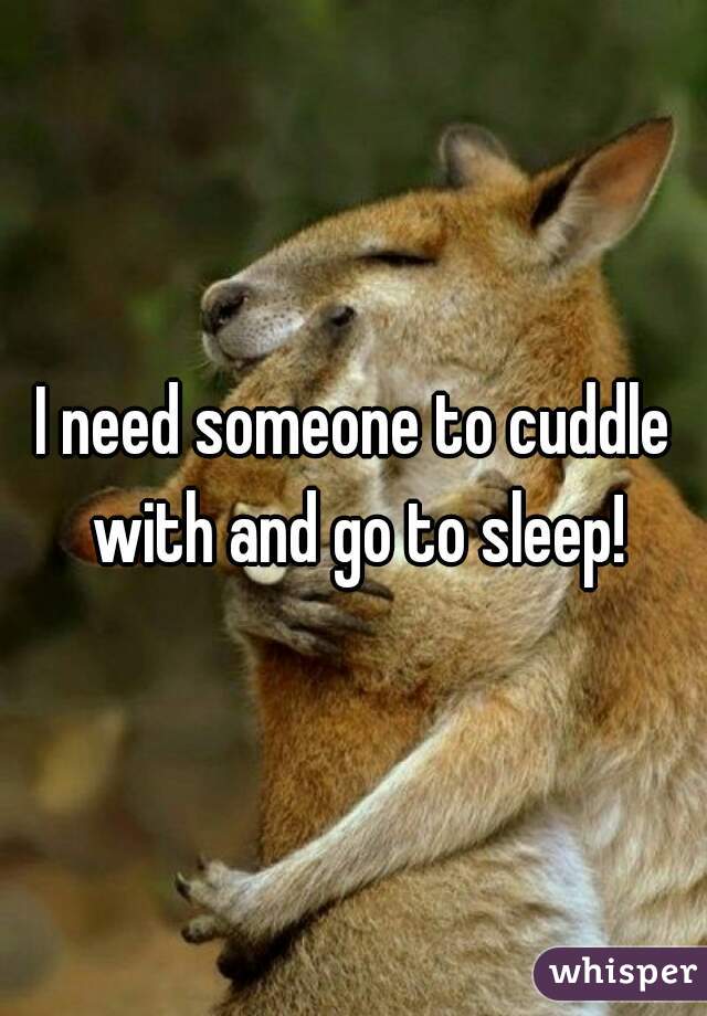 I need someone to cuddle with and go to sleep!