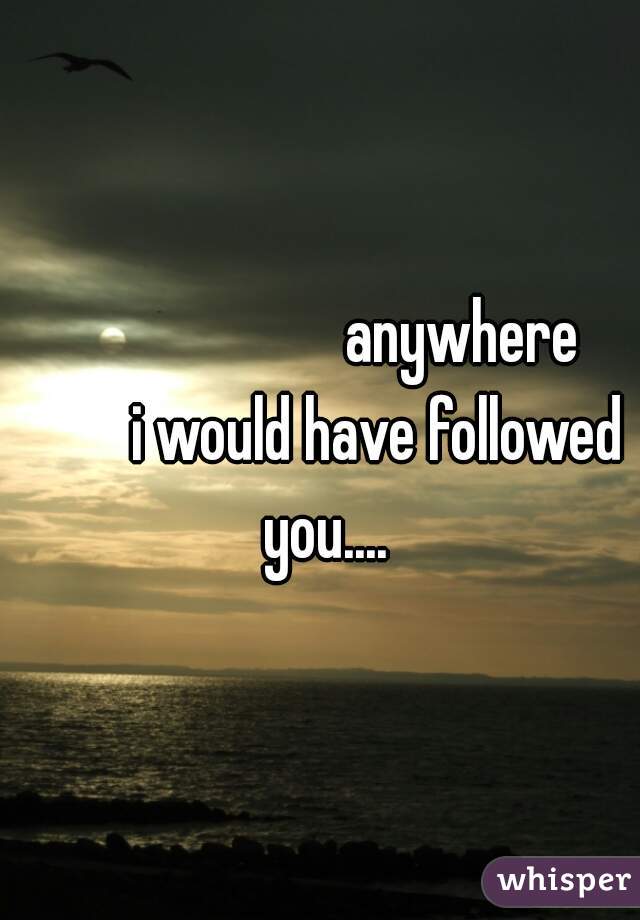                        anywhere 
         i would have followed you....