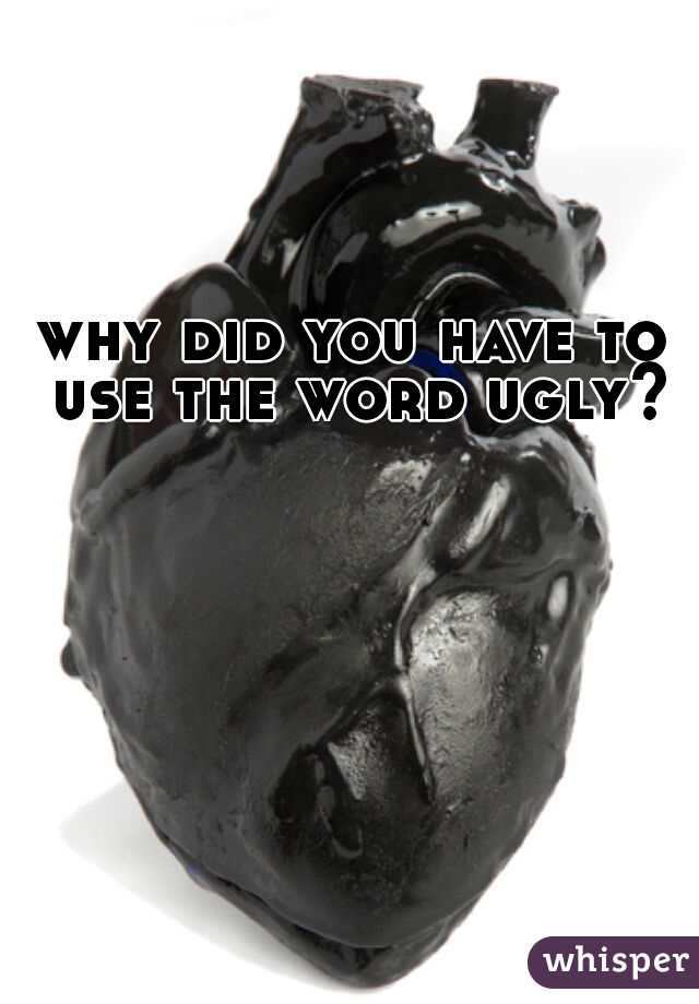 why did you have to use the word ugly?