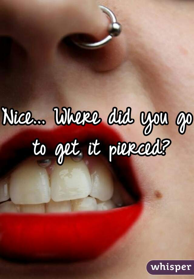 Nice... Where did you go to get it pierced?
