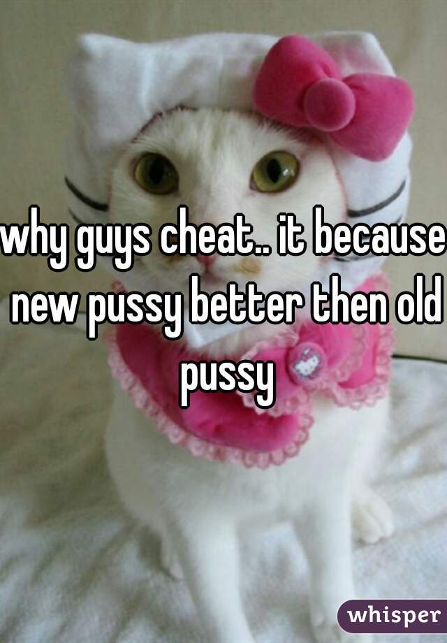 why guys cheat.. it because new pussy better then old pussy