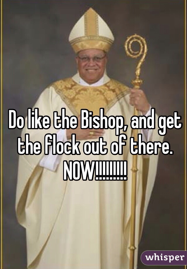 Do like the Bishop, and get the flock out of there.
NOW!!!!!!!!!