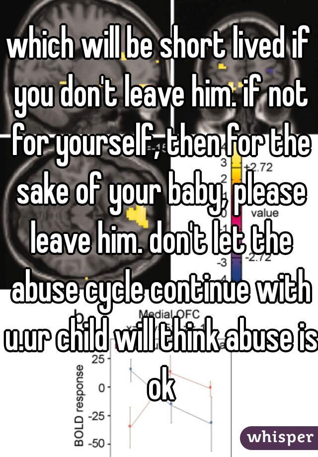 which will be short lived if you don't leave him. if not for yourself, then for the sake of your baby, please leave him. don't let the abuse cycle continue with u.ur child will think abuse is ok