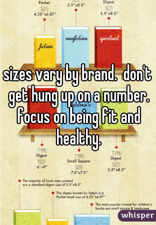 sizes vary by brand.  don't get hung up on a number. focus on being fit and healthy.