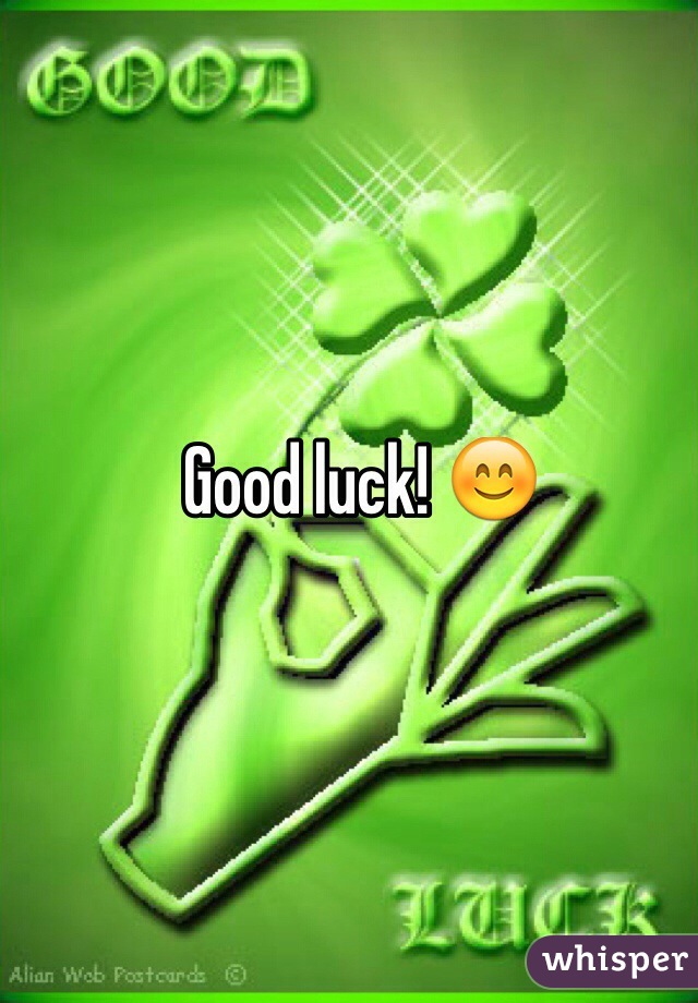Good luck! 😊