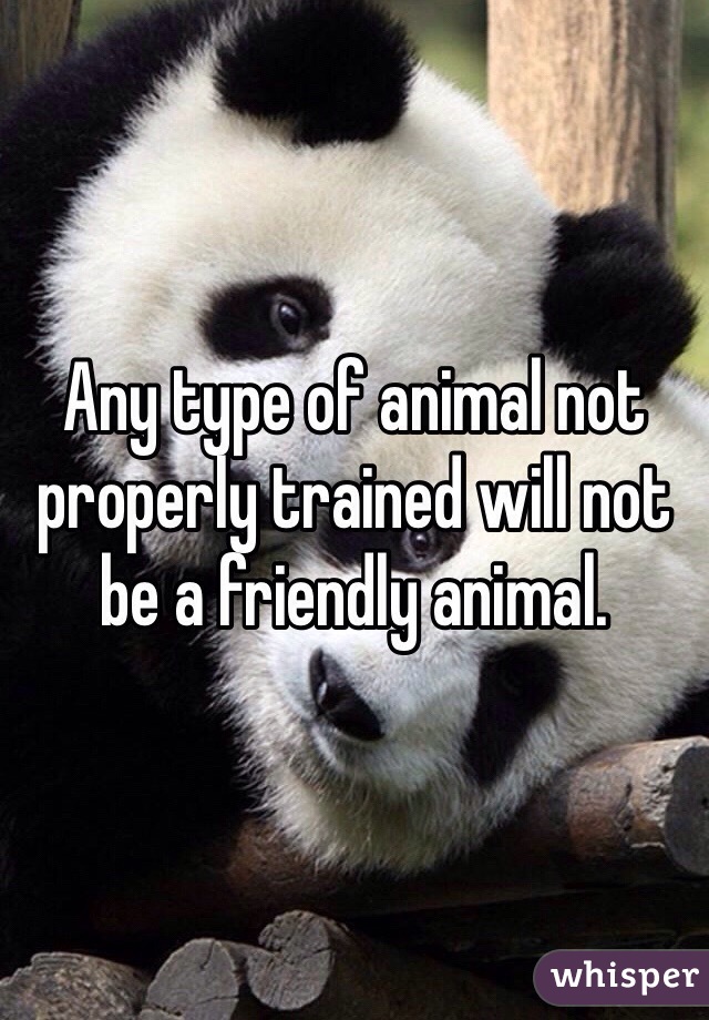 Any type of animal not properly trained will not be a friendly animal.