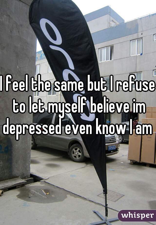 I feel the same but I refuse to let myself believe im depressed even know I am 