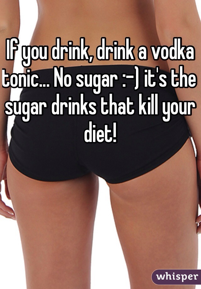 If you drink, drink a vodka tonic... No sugar :-) it's the sugar drinks that kill your diet!