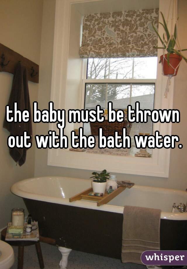 the baby must be thrown out with the bath water.