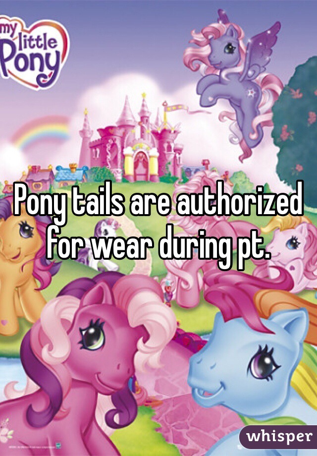 Pony tails are authorized for wear during pt.