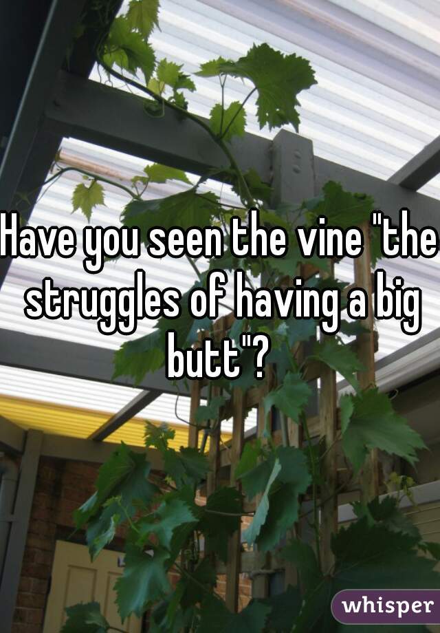 Have you seen the vine "the struggles of having a big butt"? 