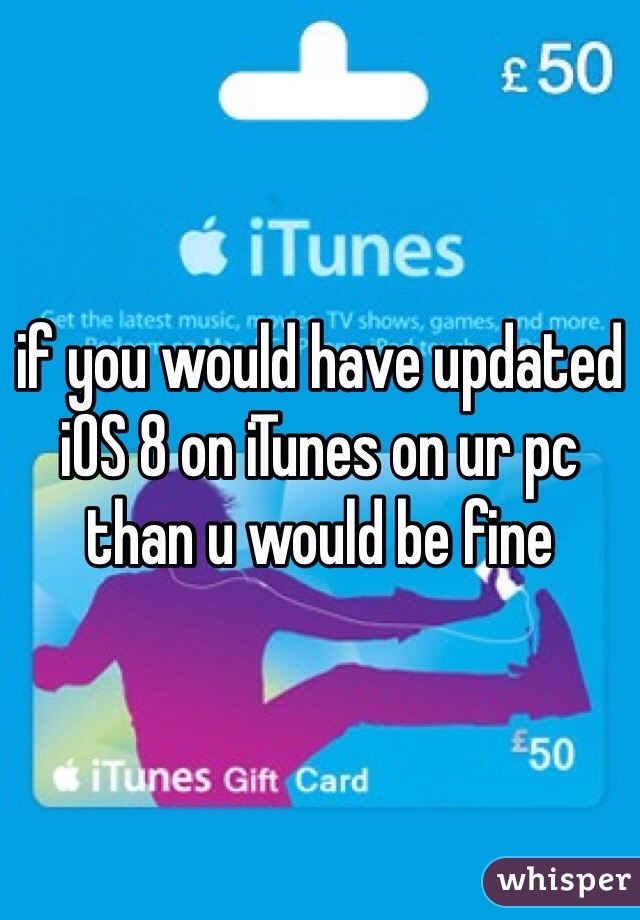 if you would have updated iOS 8 on iTunes on ur pc than u would be fine 