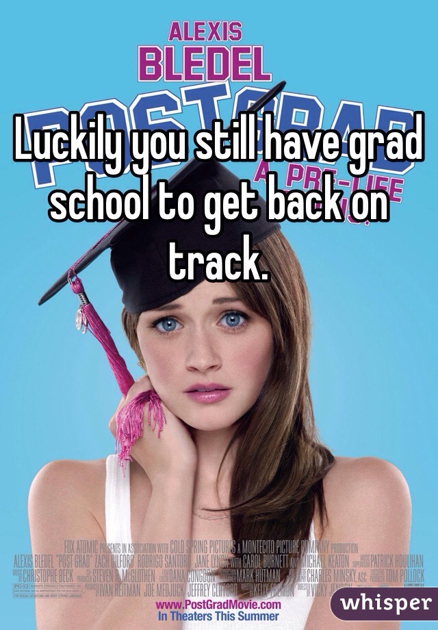 Luckily you still have grad school to get back on track. 