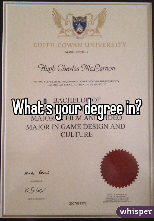 What's your degree in?