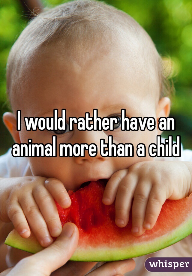 I would rather have an animal more than a child