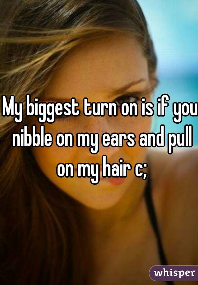My biggest turn on is if you nibble on my ears and pull on my hair c;