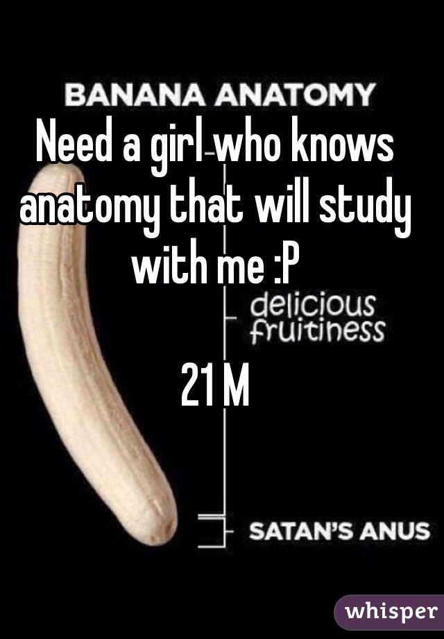 Need a girl who knows anatomy that will study with me :P 

21 M
