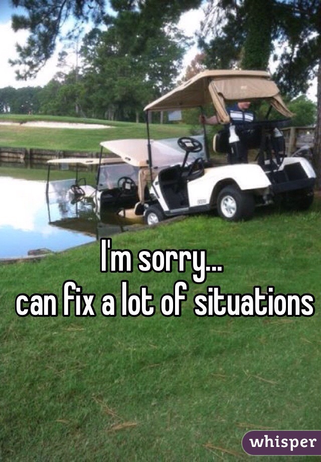 I'm sorry...
 can fix a lot of situations 