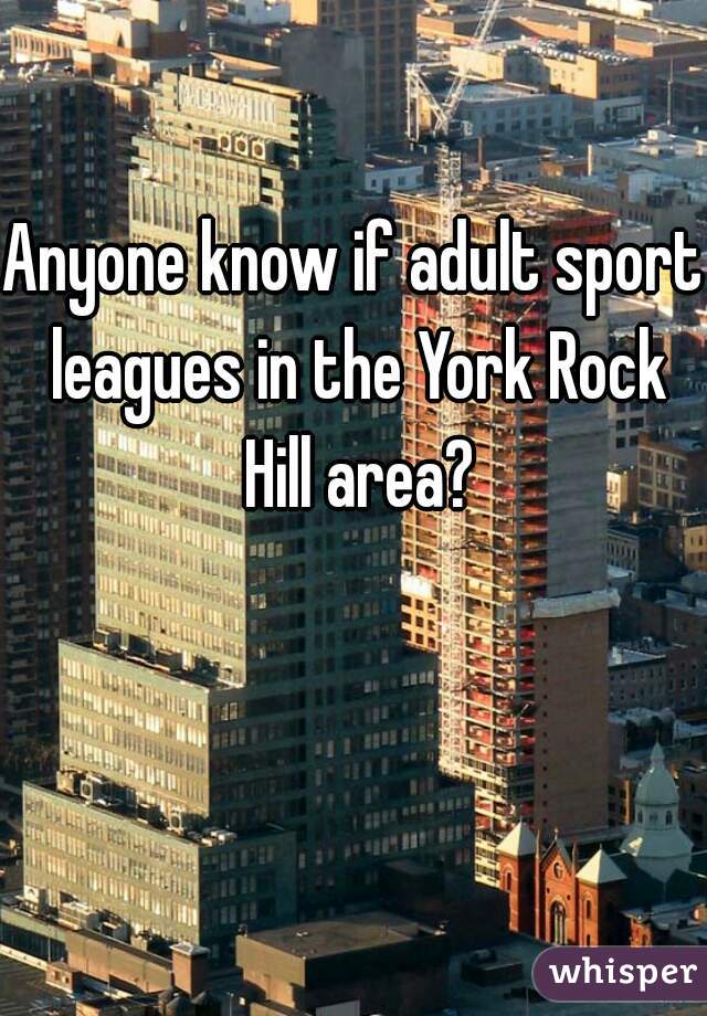 Anyone know if adult sport leagues in the York Rock Hill area?