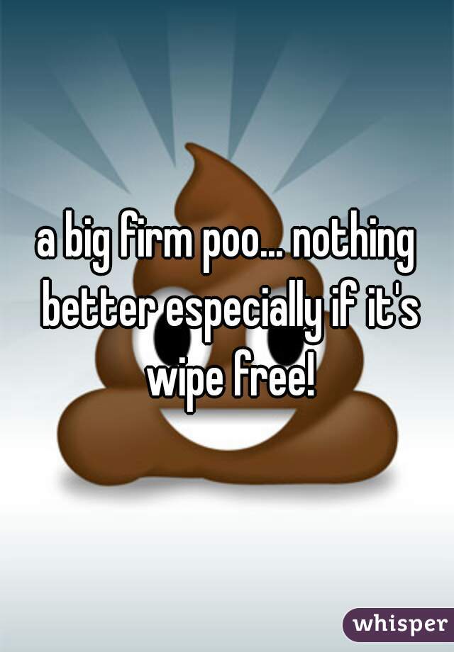 a big firm poo... nothing better especially if it's wipe free!
