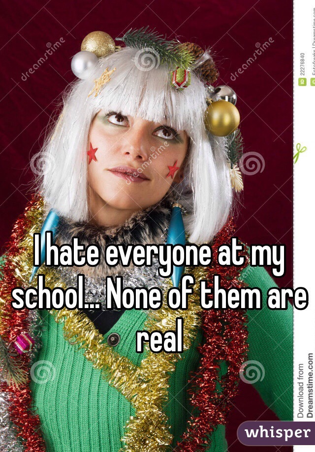 I hate everyone at my school... None of them are real