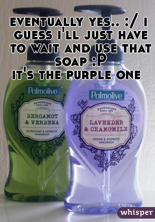 eventually yes.. :/ i guess i'll just have to wait and use that soap :P
it's the purple one 
