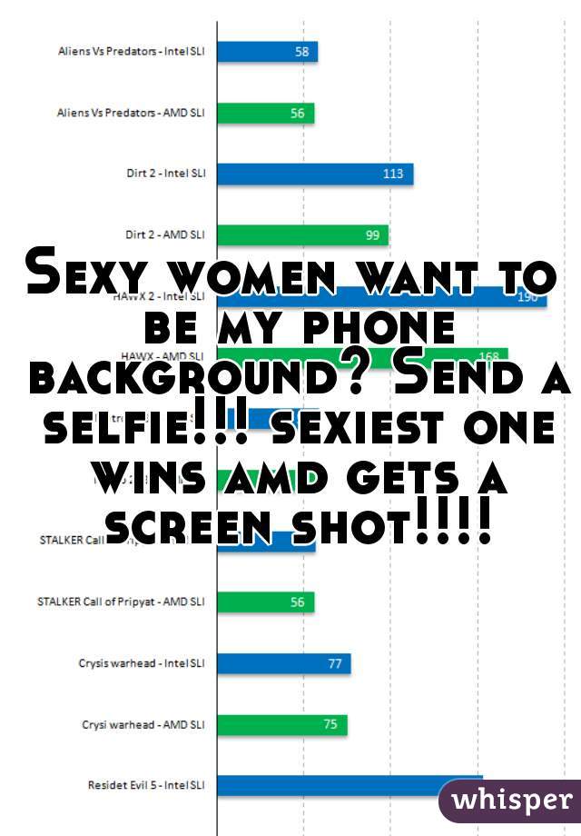 Sexy women want to be my phone background? Send a selfie!!! sexiest one wins amd gets a screen shot!!!!