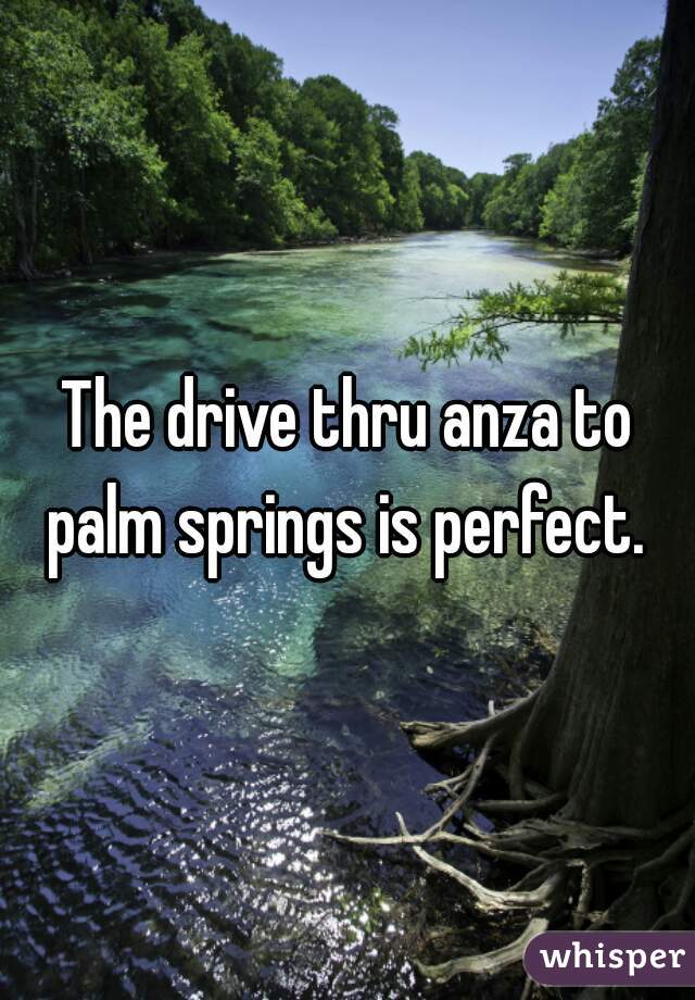 The drive thru anza to palm springs is perfect. 