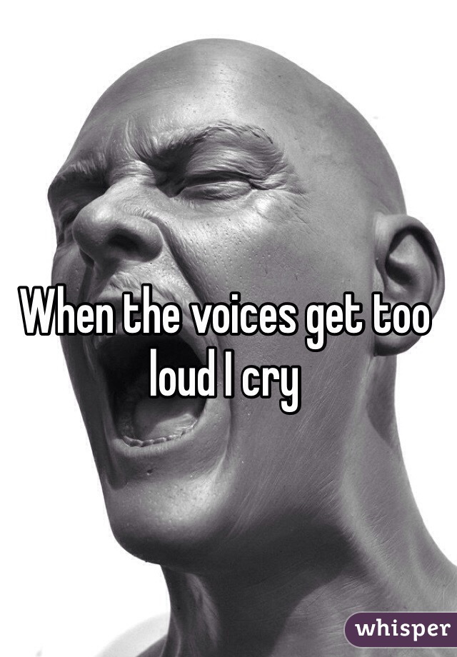 When the voices get too loud I cry 
