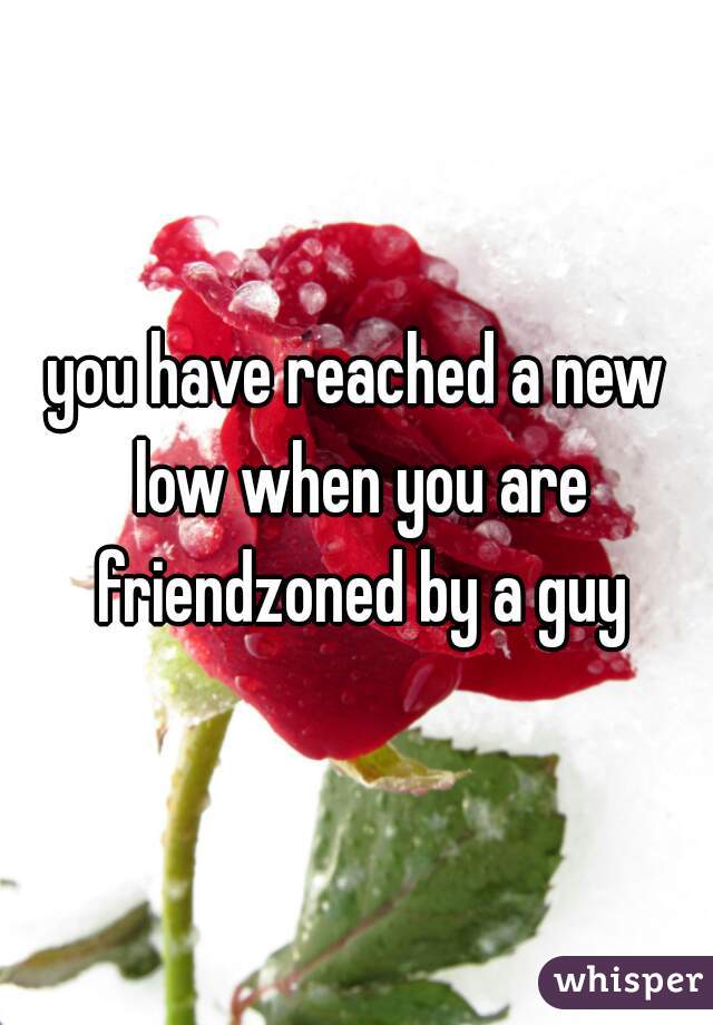 you have reached a new low when you are friendzoned by a guy